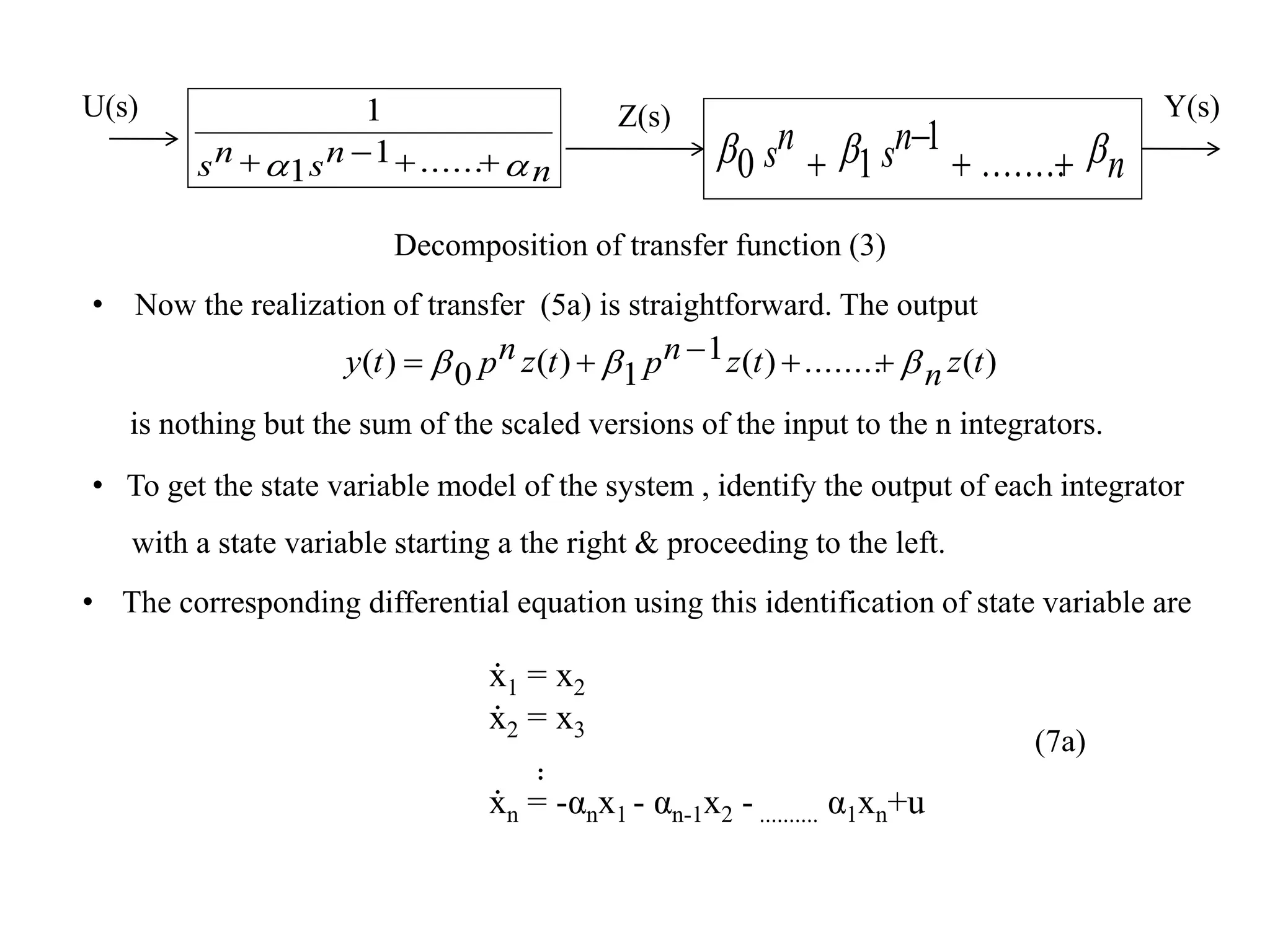 Conversion of transfer function to canonical state variable models | PPTX