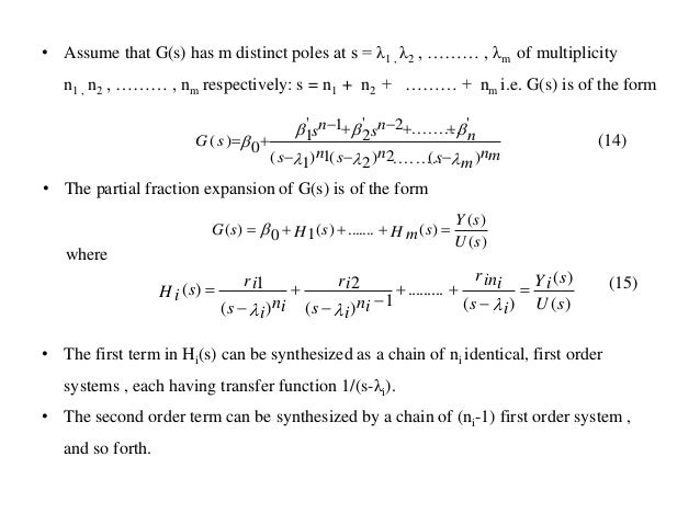 conversion of transfer function to canonical state variable models reachable canonical form