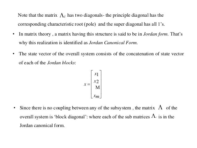 conversion of transfer function to canonical state variable models canonical form matrix