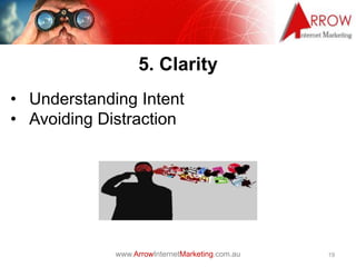 www.ArrowInternetMarketing.com.au
5. Clarity
19
• Understanding Intent
• Avoiding Distraction
 