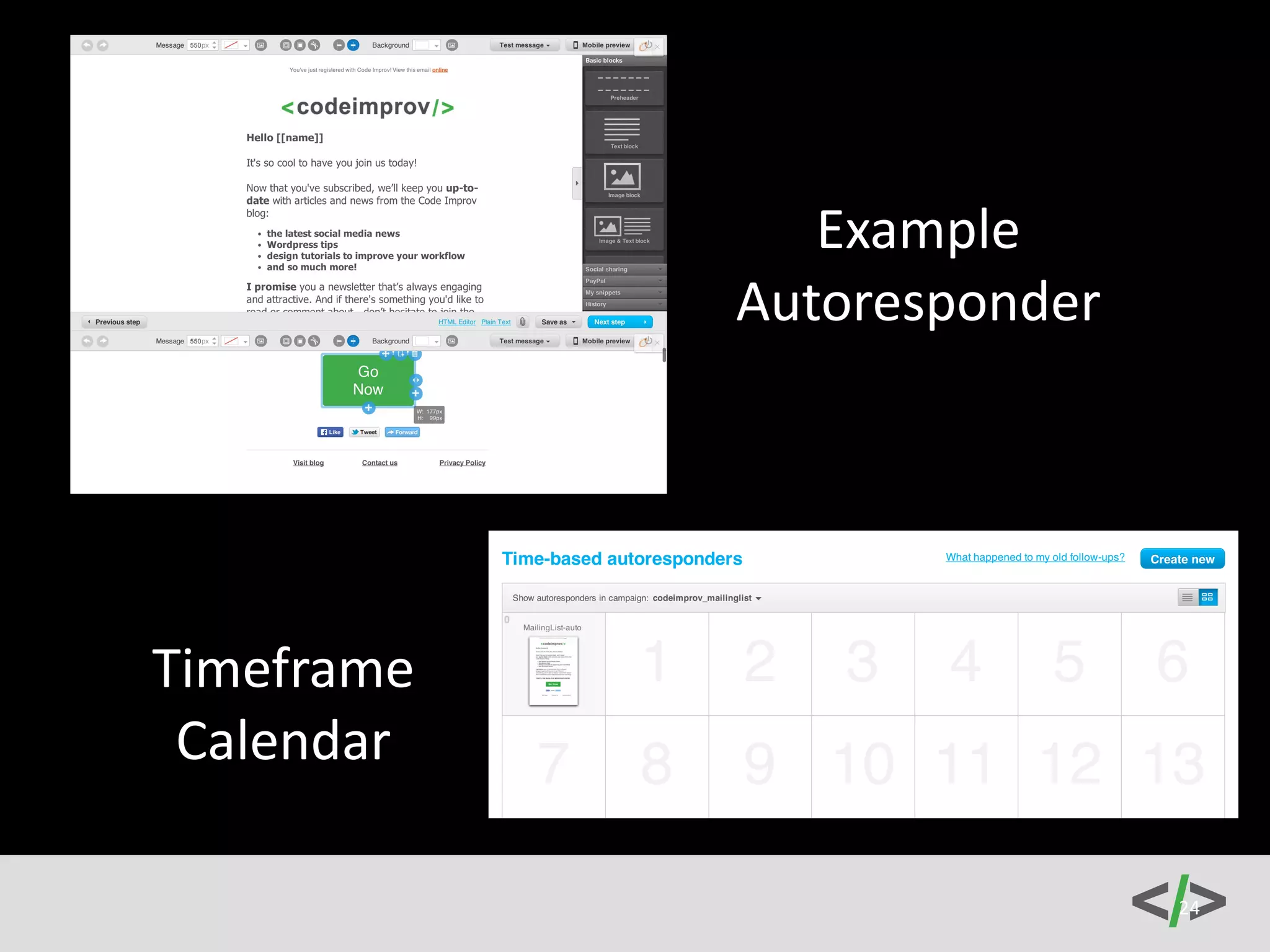 Funnels 
Develop 
Leaks 
• Follow 
the 
natural 
order 
– 
it 
doesn’t 
matter 
if 
your 
product 
is 
the 
best 
thing 
ever 
if 
you 
sell 
it 
for 
$497 
to 
people 
you 
don’t 
know 
• Establish 
TRUST 
by 
providing 
value 
(remember 
the 
freebies 
and 
opt-­‐ins) 
• Offer 
guarantees, 
BBB 
and/or 
VeriSign 
logos 
• Get 
them 
on 
that 
email 
list 
which 
should 
now 
be 
growing 
at 
a 
steady 
pace… 
 