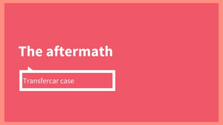 The aftermath
Transfercar case
 
