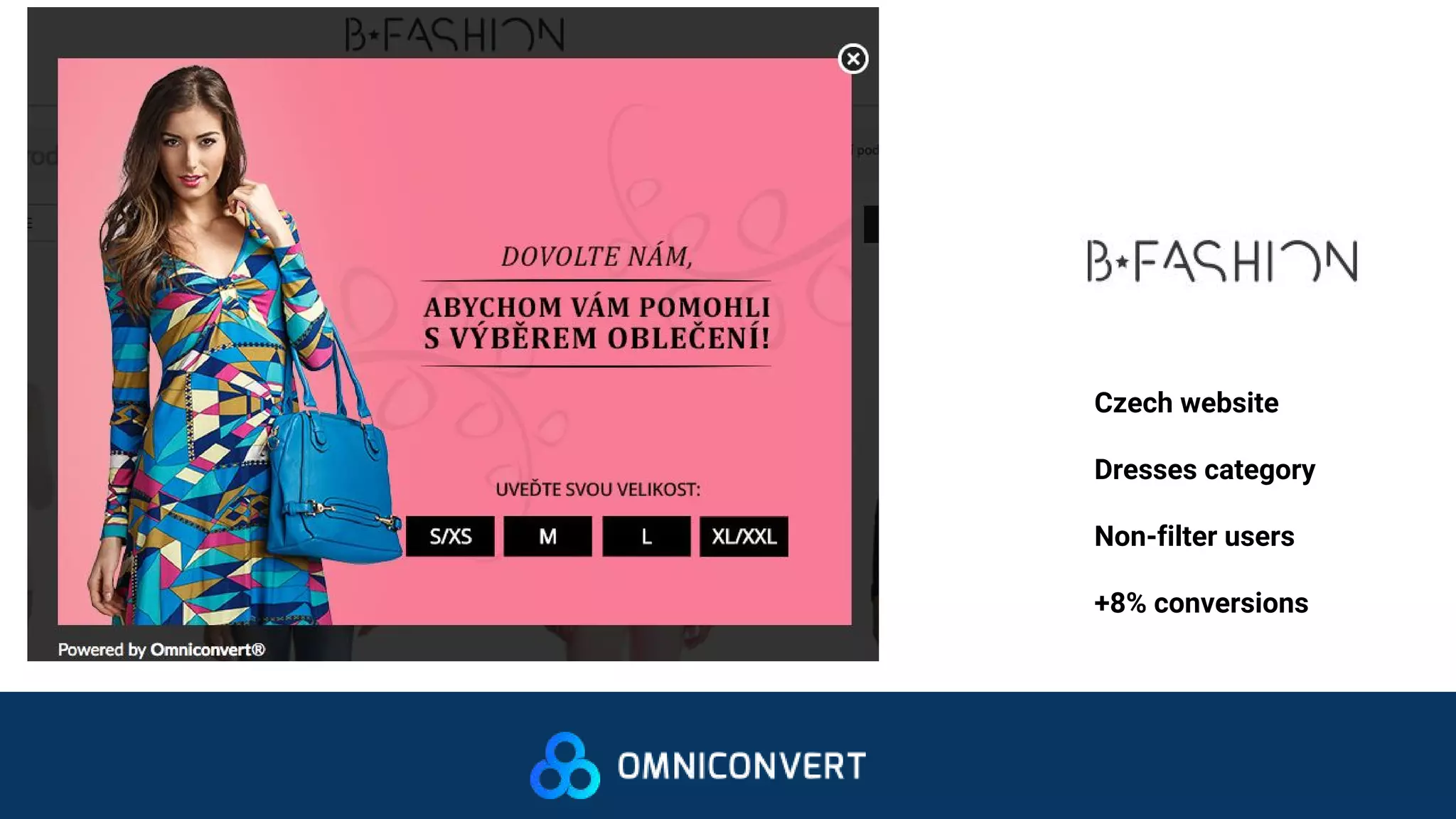 Czech website
Dresses category
Non-filter users
+8% conversions
 