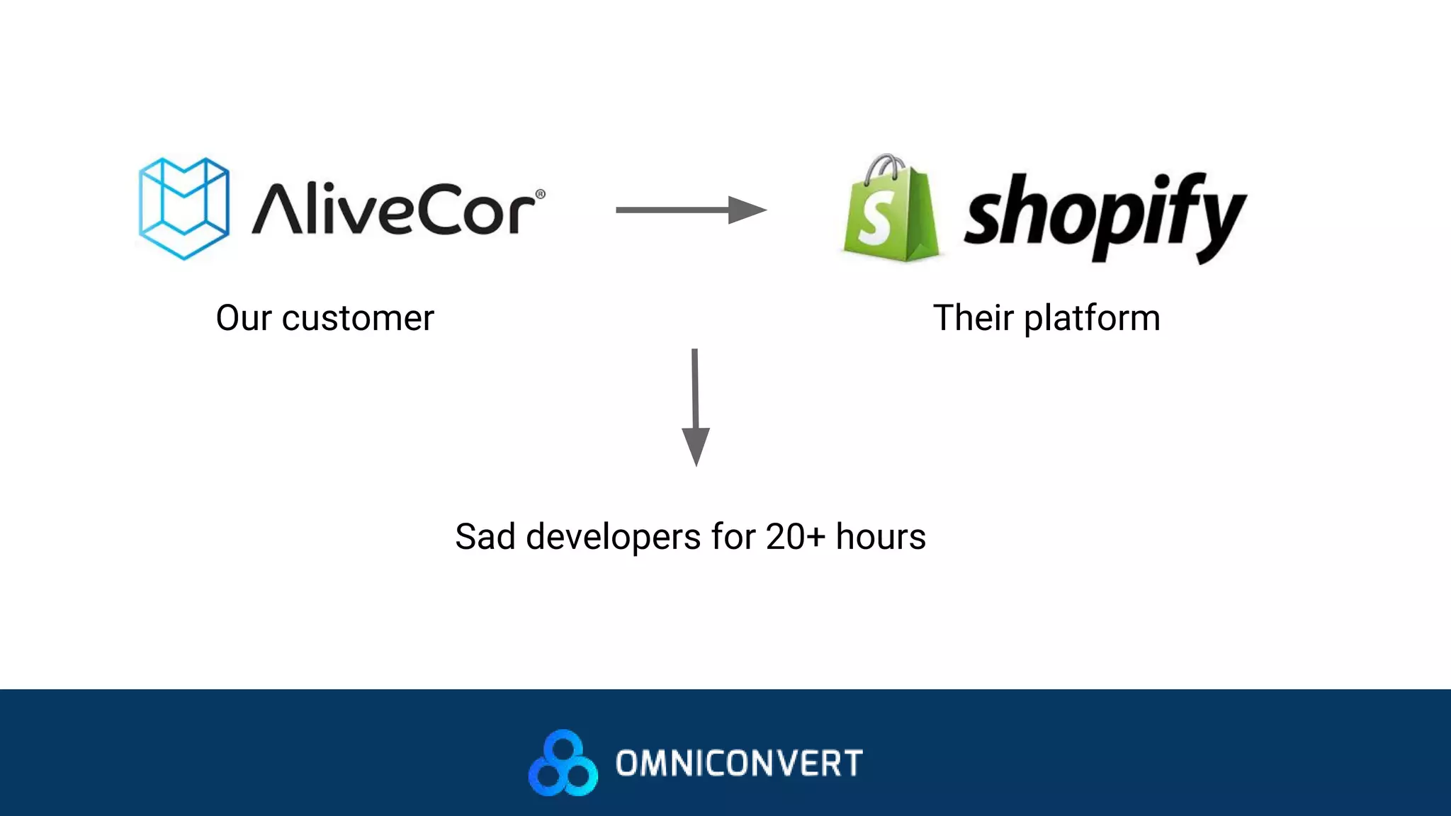 Our customer Their platform
Sad developers for 20+ hours
 
