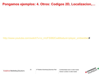 Pongamos ejemplos: 4.  Otros: Codigos 2D, Localizacion,… http:// www.youtube.com / watch?v = o_mUFS992Cw & feature = player_embedded #   