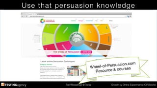 Ton Wesseling | @ TonW
 Growth by Online Experiments #CROworld
Use that persuasion knowledge
Wheel-of-Persuasion.com
Resource & courses 
 