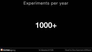 Ton Wesseling | @ TonW
 Growth by Online Experiments #CROworld
Experiments per year
1000+
 