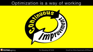 Ton Wesseling | @ TonW
 Growth by Online Experiments #CROworld
Optimization is a way of working
 