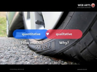 © Andre Morys, Web Arts AG www.web-arts.com52
quantitative qualitative
How much? Why?
♥︎
 