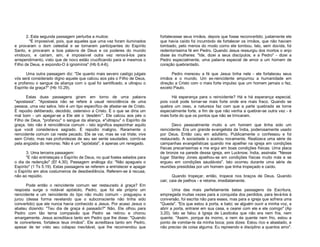 2. Esta segunda passagem perturba a muitos:
"É impossível, pois, que aqueles que uma vez foram iluminados
e provaram o dom celestial e se tornaram participantes do Espírito
Santo, e provaram a boa palavra de Deus e os poderes do mundo
vindouro, e caíram, sim, é impossível outra vez renová-los para
arrependimento, visto que de novo estão crucificando para si mesmos o
Filho de Deus, e expondo-O à ignomínia" (Hb 6.4-6).

fortalecesse seus irmãos, depois que fosse reconvertido; justamente ele
que havia caído foi incumbido de fortalecer os irmãos, que não haviam
tombado, pelo menos do modo como ele tombou. Isto, sem dúvida, foi
redentoríssima fé em Pedro. Quando Jesus ressurgiu dos mortos o anjo
disse às mulheres: "Ide, dizei a seus discípulos, e a Pedro" - dizei a
Pedro especialmente, uma palavra especial de amor a um homem de
coração quebrantado.

Uma outra passagem diz: "De quanto mais severo castigo julgais
vós será considerado digno aquele que calcou aos pés o Filho de Deus,
e profanou o sangue da aliança com o qual foi santificado, e ultrajou o
Espírito da graça?" (Hb 10.29).

Pedro mereceu a fé que Jesus tinha nele - ele fortaleceu seus
irmãos e o mundo. Um ex-reincidente empurrou a humanidade em
direção a Cristo com o mais forte impulso que um homem jamais o fez,
exceto Paulo.

Estas duas passagens giram em torno de uma palavra
"apostasia". "Apostasia não se refere à usual reincidência de uma
pessoa, uma vez salva. Isto é um tipo específico de afastar-se de Cristo.
É repúdio deliberado, decidido, ostensivo a Cristo. É o que se diria um
mal bom - um apegar-se a Ele até o ‘desdém’”. Ele calcou aos pés o
Filho de Deus, "profanou" o sangue da aliança, e"ultrajou" o Espírito da
graça. Isto não é reincidência comum - isto significa espezinhar aquilo
que você considerava sagrado. É repúdio maligno. Raramente o
reincidente comum cai neste pecado. Ele se vai, mas se vai triste; vive
sem Cristo, mas nas profundezas de seu ser sente saudades; corrói-se
pela angústia do remorso. Não é um "apóstata", é apenas um renegado.

Há esperança para o reincidente? Há e há esperança especial,
pois você pode tornar-se mais forte onde era mais fraco. Quando se
quebra um osso, a natureza faz com que a parte quebrada se torne
especialmente forte, a fim de que não venha a quebrar-se outra vez - é
mais forte do que os pontos que não se trincaram.

3. Uma terceira passagem:
"E não entristeçais o Espírito de Deus, no qual fostes selados para
o dia da redenção" (Ef 4.30). Passagem análoga diz: "Não apagueis o
Espírito" (1 Ts 5.19). Estas passagens se referem a entristecer e apagar
o Espírito em atos costumeiros de desobediência. Referem-se à recusa,
não ao repúdio.
Pode então o reincidente comum ser restaurado à graça? Em
resposta surge o notável apóstolo, Pedro, que foi ele próprio um
reincidente e um reincidente do tipo não muito comum - praguejou e
jurou (dessa forma revelando que o subconsciente não tinha sido
convertido) que ele nunca havia conhecido a Jesus. Por acaso Jesus o
abateu dizendo: "Teu dia de graça é passado?" Não. Ele olhou para
Pedro com tão terna compaixão que Pedro se retirou e chorou
amargamente. Jesus acreditava tanto em Pedro que lhe disse: "Quando
te converteres, fortalece teus irmãos". Ele acreditava tanto em Pedro,
apesar de ter visto seu colapso inevitável, que lhe recomendou que

Devo pessoalmente muito a um homem que tinha sido um
reincidente. Era um grande evangelista da Índia, poderosamente usado
por Deus. Então caiu em adultério. Publicamente o confessou e foi
restaurado. A sociedade o aceitou novamente. Realizava uma série de
campanhas evangelísticas quando me ajoelhei na igreja em condições
físicas precaríssimas e me ergui em boas condições físicas. Uma placa
de bronze na parede dessa igreja, em Lucknow, Índia, assinala: "Nesse
lugar Stanley Jones ajoelhou-se em condições físicas muito más e se
ergueu em condições saudáveis". Isto ocorreu durante uma série de
reuniões presididas por um homem que tinha tropeçado e caído.
Quando tropeçar, então, tropece nos braços de Deus. Quando
cair, caia de joelhos - e retome, imediatamente.
Uma das mais perfeitamente belas passagens da Escritura,
empregada muitas vezes para a conquista dos perdidos, para levá-los à
conversão, foi escrita não para esses, mas para a igreja que sofrera uma
"Queda". "Eis que estou à porta, e bato; se alguém ouvir a minha voz, e
abrir a porta, entrarei em sua casa, e cearei com ele e ele comigo" (Ap
3.20). Isto se falou à Igreja de Laodicéia que não era nem fria, nem
quente. "Assim, porque és morno, e nem és quente nem frio, estou a
ponto de vomitar-te da minha boca; pois dizes: Estou rico e abastado, e
não preciso de coisa alguma. Eu repreendo e disciplino a quantos amo".

 