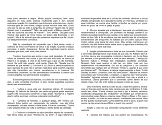 mais outro caminho a seguir. Minha própria convicção, bem como
daqueles ao meu redor, parecia insuficiente para o dia". Lincoln
praticava a oração. Um cavalheiro que tinha uma entrevista com Lincoln,
marcada para as cinco horas, chegou quinze minutos mais cedo. Ouviu
uma voz na sala ao lado, e perguntou ao contínuo: "Quem está na sala?
Alguém com o presidente?” "Não, ele está lendo a Bíblia e orando". "É
este seu costume tão cedo de manhã?". “Sim, senhor. Ele gasta cada
manhã, das quatro as cinco horas, na leitura das Escrituras e em
oração". Não é de admirar que não possamos esquecer-nos de Lincoln.
Ele está perenemente com Deus.
Não há experiência de conversão que o fará imune contra a
carência da leitura da Palavra de Deus e da oração. Quando a oração
esmorece, o poder desaparece. Somos tão espirituais quanto somos
pessoas que oram, nem mais, nem menos.
Terceiro, transmita aos outros o que você descobriu. O terceiro
hábito de transmitir aos outros o que nos tem sido dado na leitura da
Palavra e na oração. É uma lei da mente que o que se não expressa,
morre. Se você não reparte, você perde. Paulo diz: "Aquele que dá
semente ao que semeia" (2 Coríntios 9.10). Ele dá a semente apenas ao
que a semeia. Se você não a semear, nada terá, para esse fim. Aqueles
que não transmitem aos outros, esvaziam-se a si mesmos. Os
convertidos convertem, ou não permanecem convertidos. A menos que
você evangelize, não permanecerá evangélico.
Esses três passos são básicos, no cultivo da vida convertida. Sem
eles, a vida convertida murchará. A eles, certas sugestões auxiliares
devem ser acrescentadas:
1 - Cultive a nova vida por disciplinas diárias. O comissário
Brengle, do Exército de Salvação, em centro de grande poder espiritual,
sugere três coisas para conservar o fogo aceso. "Conserve o registro
aberto; retire as cinzas; continue a depositar combustível".
2 - Conserve-se honesto, a qualquer preço. Um menino sulafricano tinha ganho um campeonato de natação, mas ele tinha
ultrapassado em seis meses a idade limite. Então se converteu. Trouxe
o seu precioso troféu de volta e confessou o delito diante da comissão.
3 - Continue a confessar os seus pecados depois de convertido.
Não tenha medo de dizer: "Perdoe-me. Eu errei". A regra referente à

confissão de pecados deve ser o círculo de confissão, deve ser o círculo
afetado pelo pecado. Se o pecado foi contra um indivíduo, confesse-o a
esse indivíduo; se contra uma família, à família; se contra um grupo,
então ao grupo; se contra a igreja, à igreja.
4 - Ore por aqueles que o ofenderam. Isso será um antídoto para
ressentimentos e amarguras. Um professor de teologia conserva um
fichário de cartas insolentes que recebe, e ora pelos que as escreveram,
todos os dias. Não é de se admirar que seu espírito seja de uma doçura
extraordinária. Um amigo meu foi baleado por um jovem, que por esse
motivo sofreu uma pena de doze anos. Meu amigo manteve-se em
contacto com ele durante todos esses anos, e agora que a sentença foi
cumprida, levou-o para sua casa.
5 - Amplie constantemente a área de sua conversão. Permita que
a conversão abranja mais e mais áreas de sua vida. No Ashram Sat Tal,
na Índia, demos aos empregados, incluindo o faxineiro, um dia de folga
por semana, e nos prontificamos a fazer os seus serviços. O serviço do
faxineiro incluía a limpeza das instalações sanitárias, primitivas.
Ninguém faria esse serviço a não ser um pária, mas nós nos
apresentamos voluntariamente. Um dia eu perguntei a um brâmane
convertido que hesitava em se oferecer: “Irmão C. quando é que você
vai oferecer-se?". Ele abanou a cabeça vagarosamente e disse: "Irmão
Stanley, eu estou convertido, mas não tanto assim". Algumas de nossas
conversões são "Conversões, Limitadas", e algumas são "Conversões,
Ilimitadas". Algumas incluem a vida individual, mas não a social e a
econômica. Outros permitem que a conversão opere dentro de sua
classe e raça, mas não entre todas as classes e todas as raças.
Uma menininha estava no colo do pai, e dizia-lhe quanto o amava,
mas por trás dos ombros dele fazia caretas para seu irmãozinho. A mãe,
vendo isso, disse: “Fiteira, dizendo que ama o pai, e fazendo caretas e
mostrando a língua para seu irmãozinho". Os cristãos que conservam os
preconceitos raciais fazem a mesma coisa. Dizem a Deus, o Pai, que o
amam, e então, por trás de seus ombros, manifestam aos outros filhos
do Pai quanto os desprezam. Como podemos amar a Deus, a quem não
vemos, se não amamos seus filhos, a quem nós vemos?
Amplie a área de sua conversão conquistando novos territórios
cada dia.
6 - Desista dos hábitos que não podem ser cristianizados. Na

 