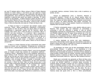 por isso? É baldado definir o Reino, porque o Reino é Ordem Absoluta
entrando na ordem relativa, e nós temos que usar palavras e frases
relativas para descrever o Absoluto; que, certamente, não pode ser feito
adequadamente. Jesus permite que olhemos através das frinchas das
sugestões e palavras para aquilo que desafia a descrição. "É melhor
entrares na vida aleijado... é melhor entrares no Reino de Deus com um
dos teus olhos" Marcos 9.45, 47. Aqui "Vida" e "Reino de Deus" se usam
como sinônimos. Vida aqui indica vida eterna - "entrar na vida". Portanto,
Vida e o Reino de Deus são uma coisa só. O Reino de Deus é vida.
"O Reino de Deus" e "o Caminho" são também usados como
sinônimos. "Paulo... falava ousadamente, dissertando e persuadindo,
com respeito ao reino de Deus. Visto que alguns deles se mostravam
empedernidos e descrentes, falando mal do Caminho, diante da
multidão" Atos 19.8-9. Aqui o "reino de Deus" é "o Caminho". Não é "o
caminho" com letra minúscula - é "o Caminho". Não é meramente o
caminho da salvação - é isso, Atos 19.8-9. Aqui o "reino de Deus" é "o
Caminho" sem qualificativo. É o Caminho no qual se pensa, se age e se
é como indivíduo ou em sociedade, para Deus e o homem. É o
Caminho. Há somente duas coisas - o Caminho e anti-Caminho. O
Reino é sempre o Caminho, e tudo contra o Reino ou fora do Reino é
anticaminho.
O Reino é a Ordem Absoluta de Deus confrontando essa ordem
relativa do homem com um imperativo: "Arrependei-vos, convertei-vos,
nascei de novo, e através desses aceitai e vivei de acordo com o Reino".
É bom notar que não se "constrói o Reino", como há uma geração
atrás se insistia e ainda hoje subsiste em vocabulários anêmicos "recebe-se o Reino". “Recebendo nós um reino inabalável, retenhamos a
graça" Hebreus 12.28. "Construir o Reino" retrata ao ego insubmisso a
idéia de que ele pelo seu próprio esforço pode construir o Reino. Mas
"receber o Reino" revela ao ego submisso e receptivo, de mãos vazias,
aceitando o dom da graça de Deus, o perdão, a conversão, o novo
nascimento, e eis a questão - apresentando-o ao fato mais importante
do universo, o Reino de Deus. Nele as fontes divinas para a vida
humana estão à disposição daqueles que são suficientemente humildes
para receber.
"Bem-aventurados os
humildes de
espírito
(suficientemente humildes e receptivos para receber) porque deles é o
reino dos céus" (Mt 6.3). "Deles é o reino do Céu", eles não somente
pertencem ao Reino do Céu, o Reino do Céu lhes pertence. Todas as
suas fontes estão à sua disposição. Defende-os e sustenta-os, e dá-lhes

a aprovação cósmica, universal. Conduz toda a vida à coerência, ao
sentido, ao alvo.
Porque os totalitarismos como o Fascismo, Nazismo e
Comunismo surgiram? Percebi de um relance quando estive em
Frankfurt, na Alemanha, ao ocaso da guerra, falando sobre o Reino de
Deus. Nos lugares da frente estavam lideres religiosos proeminentes,
entre os quais o Dr. Martin Niemöller. Eles batiam, concordes, nos
bancos enquanto eu falava. Fiquei perplexo. Quando se concluíram os
trabalhos eles me fizeram entender:
O Senhor compreende porque o povo alemão voltou-se para o
Nazismo. Eles queriam algo que totalmente os comandasse e
conduzisse a vida em coerência e sentido. A vida se achava
desagregada, separada em compartimentos. O Nazismo reuniu tudo sob
uma filosofia integral de vida. Por algum tempo parecia ser a Tal. Era,
contudo, um falso totalitarismo e os abateu. O que realmente eles
buscavam era o totalitarismo de Deus, o Reino de Deus e não o sabiam.
Equivocados, tomaram o Nazismo pela coisa real.
A mesma desilusão vai ocorrer com outro totalitarismo Comunismo. Eles também buscam algo que trará sentido à vida toda e a
dirigirá a nobres alvos. Mas é o substituto do homem ao totalitarismo de
Deus e os abaterá. A desilusão virá - vem vindo.
Os psicólogos nos dizem que há três necessidades básicas da
personalidade humana - o pertencer, o ter importância e o ter
segurança. Observem que a primeira necessidade básica é "pertencer".
Sentindo essa necessidade de pertencer, os homens firmam lealdade às
coisas erradas e essas coisas os frustram. Somente quando prometem
lealdade suprema e absoluta ao Reino de Deus sentem eles como o
negociante mencionado neste livro: "Agora sei. Meu problema terminou".
Desde que a conversão nos apresenta ao Reino de Deus como
uma Ordem Absoluta que exige obediência total na vida total - individual
e social, ela também determina o conteúdo dessa conversão. O
conteúdo dessa conversão é pessoal. Ela une o indivíduo à pessoa de
Cristo na lealdade suprema e amor. Ele é o portão para o Reino. A
verdade é que o Reino a Ele se incorpora. "Por amor a mim" e "por amor
ao Reino" Ele o fez intermutável. Eram um. Ele disse: "Eu sou o
Caminho". O Reino de Deus se chama "o Caminho". E coisas iguais às
mesmas coisas são iguais entre si. Ele é o Reino personalizado.

 