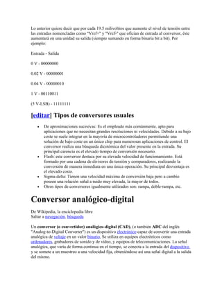 Conversor de señal analógica a digital - Wikipedia, la enciclopedia libre