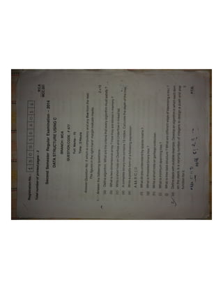 BPUT MCA 2nd sem 2014