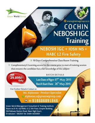 NEBOSH IGC course in Cochin with Tremendous offer training