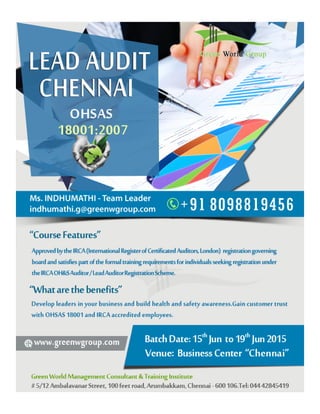 Lead Audit Training in Chennai - Amazing mega offer training 