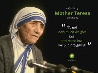 A Quote by Mother Teresa on Charity