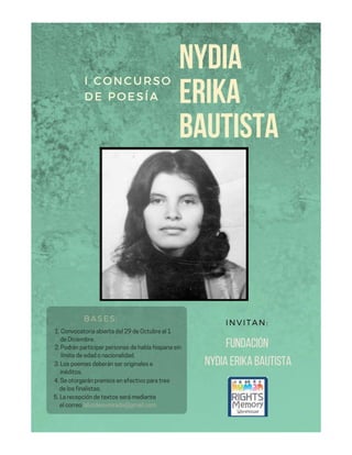 Invitación a participar Primer Concurso de Poesía Nydia Erika Bautista