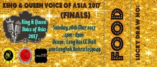 KING & QUEEN - VOICE OF ASIA 2017 - FINALS TICKET DESIGN ARTWORK