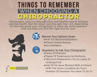 Things To Remember When Choosing A Chiropractor