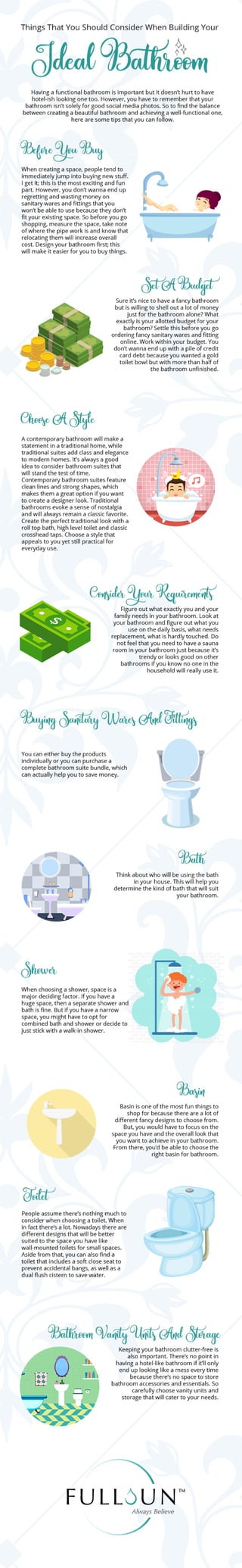 Things That You Should Consider When Building Your Ideal Bathroom