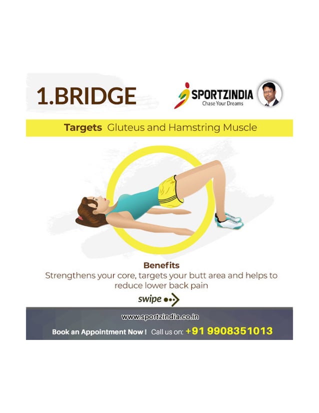 1) Bridge Targets Gluteus and Hamstring Muscle | PDF