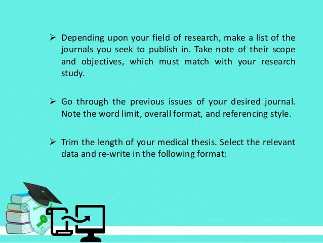 Convert dissertation into journal article