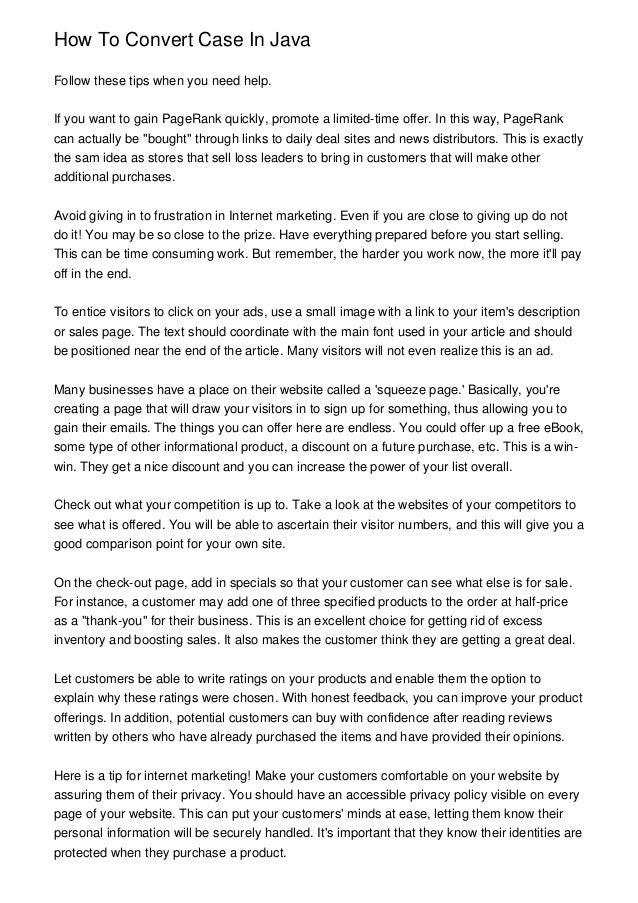 How To Convert Case In Java