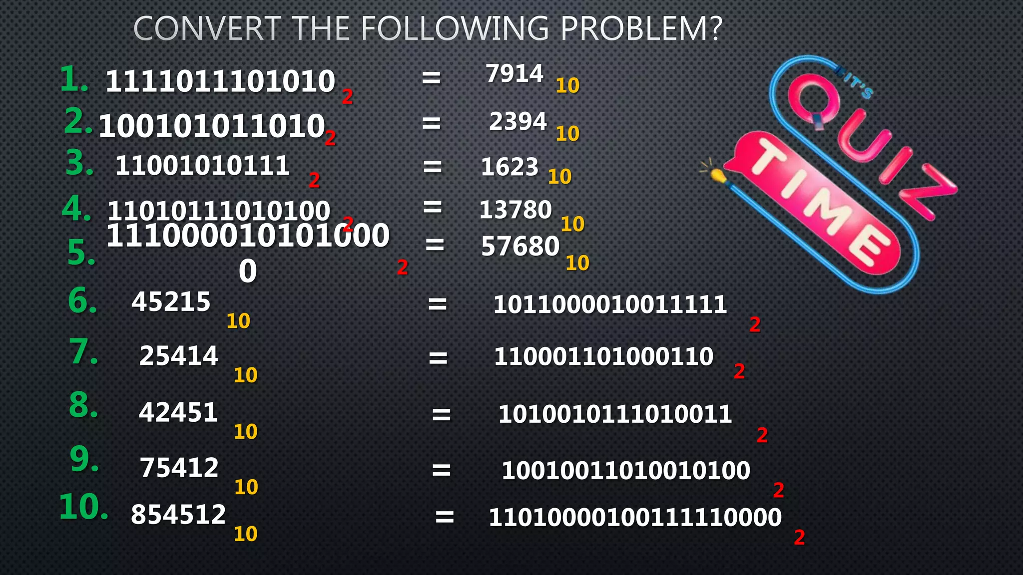 Convert decimal to binary | PPT