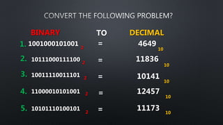 Convert decimal to binary | PPTX