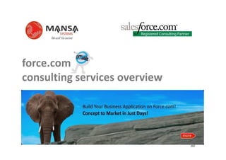 force.com
consulting services overview




                               297
 