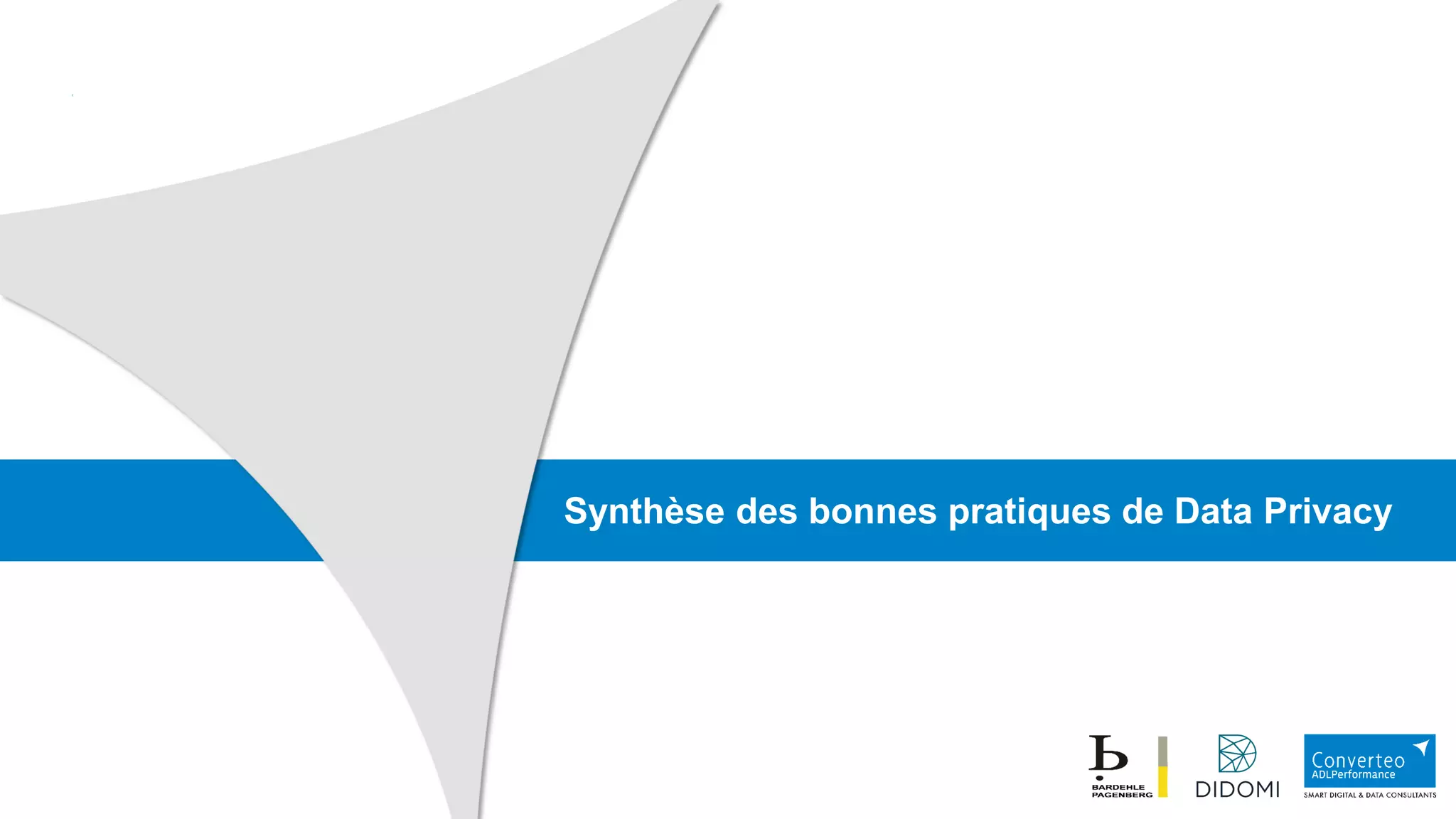 Synthèse des bonnes pratiques de Data Privacy
 