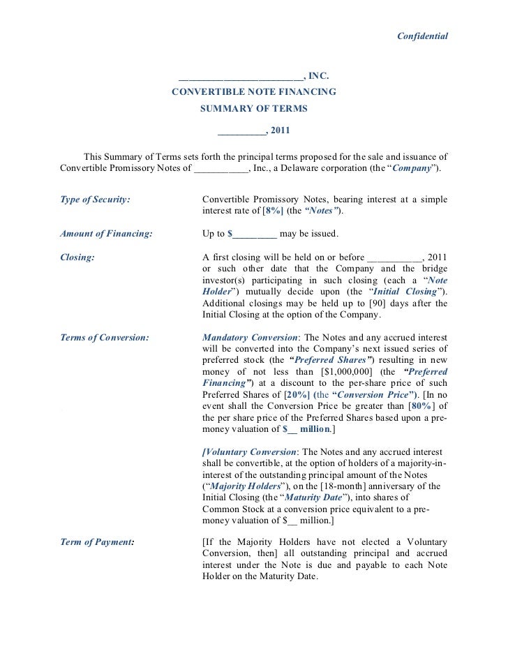 convertible note term sheet template convertible note financing term sheet convertible note term sheet template convertible note financing term sheet