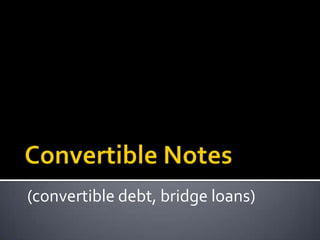(convertible debt, bridge loans)
 