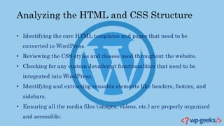 A Step-by-Step Guide to Converting HTML and CSS to WordPress | PPTX