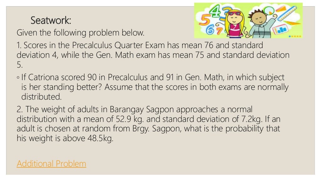 Converting normal to standard normal distribution and vice versa ppt