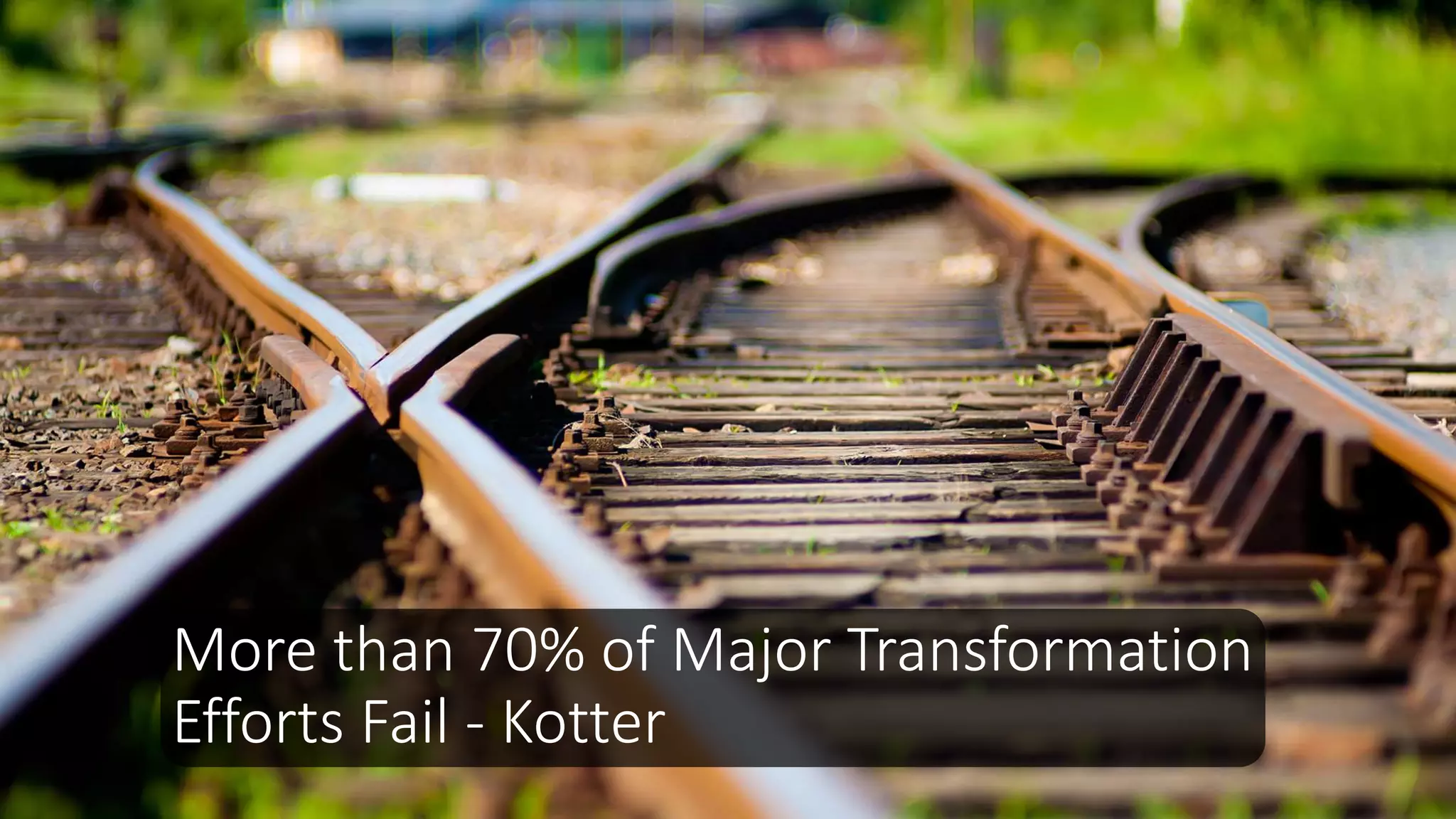 More than 70% of Major Transformation
Efforts Fail - Kotter
 