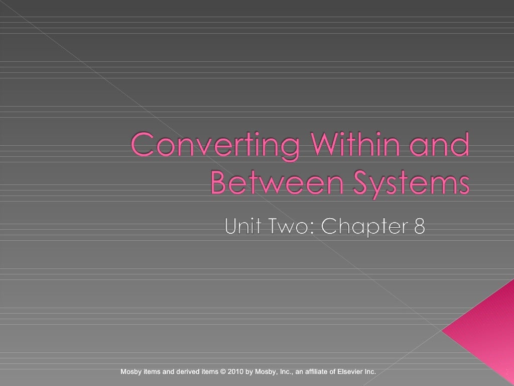 Converting Within And Between Systems