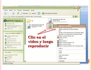 Clic en el video y luego reproducir 