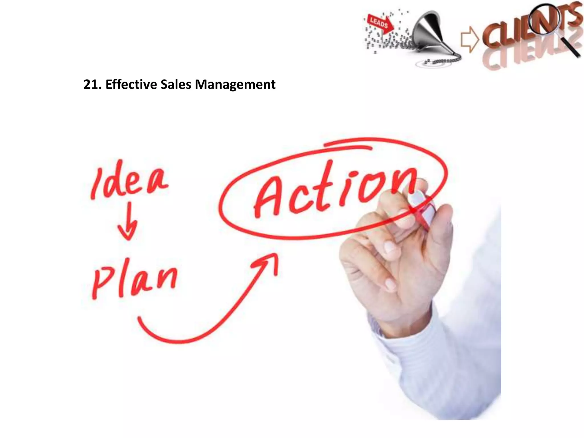21. Effective Sales Management