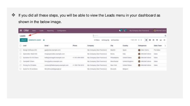 ❖ If you did all these steps, you will be able to view the Leads menu in your dashboard as
shown in the below image.
 