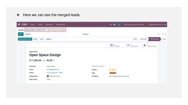 ❖ Here we can see the merged leads.
 