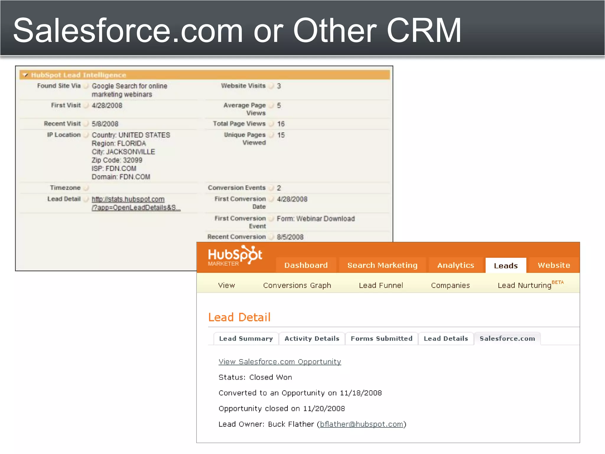 Salesforce.com or Other CRM
 