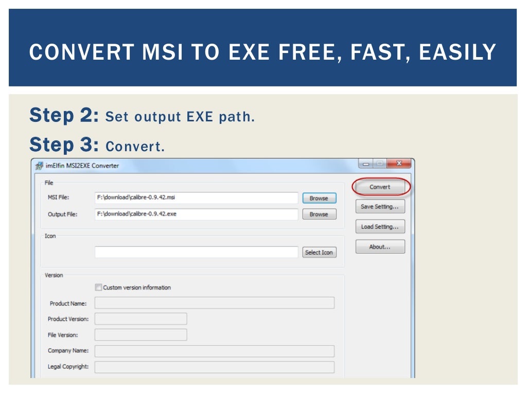 Convert msi to exe free with imelfin msi2exe converter freeware