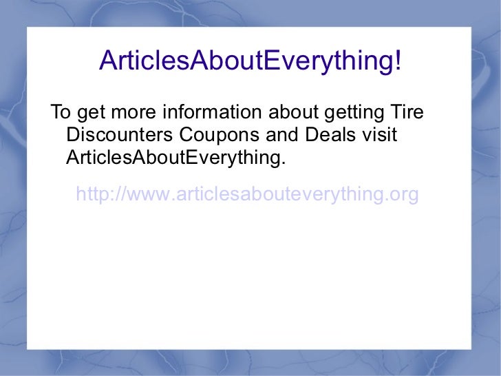 Tire Discounters Coupons >> Save Money At Tire Discounters Tire Discounters Coupons >> Save Money At Tire Discounters