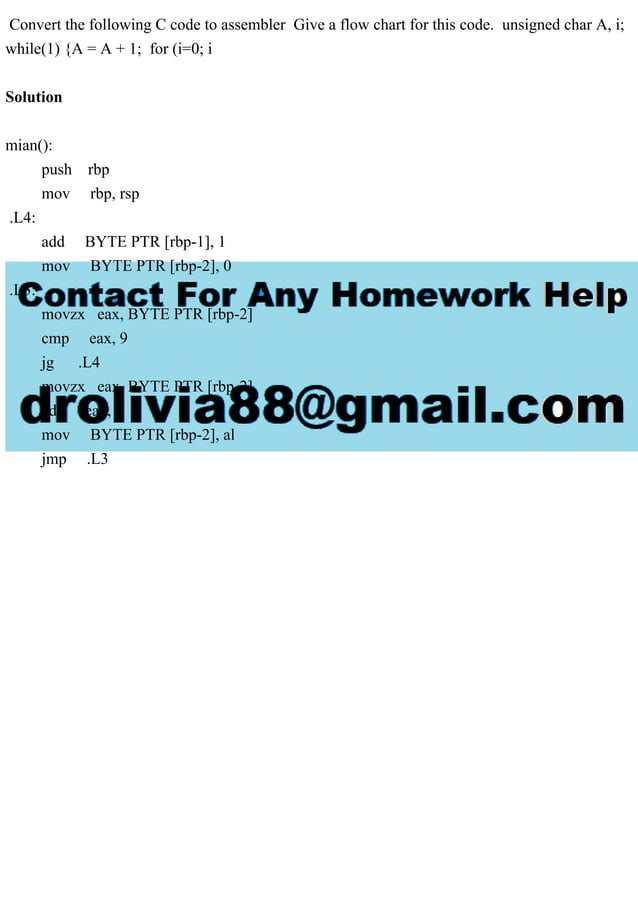 Convert the following C code to assembler Give a flow chart for this.pdf