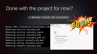 Done with the project for now?
> docker stack rm cascadia
 