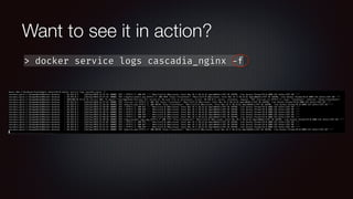 Want to see it in action?
> docker service logs cascadia_nginx -f
 