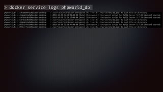 > docker service logs phpworld_db
 
