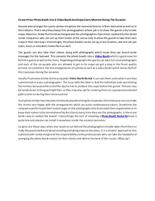 Convert Your Photo Booth Into A Video Booth And Enjoy Every Moment